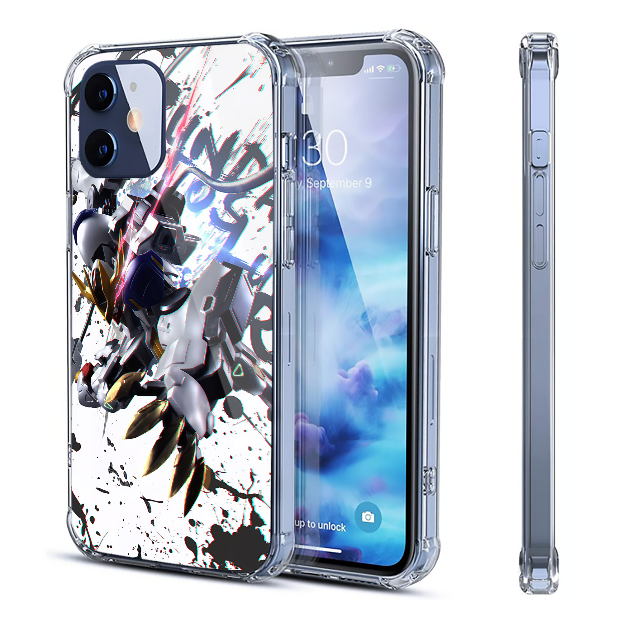（画像用） 機動戦士ガンダム Mobile Suit Gundam 【iPhone 12シリーズ対応】透明スマホケース（クリアソフトケース）